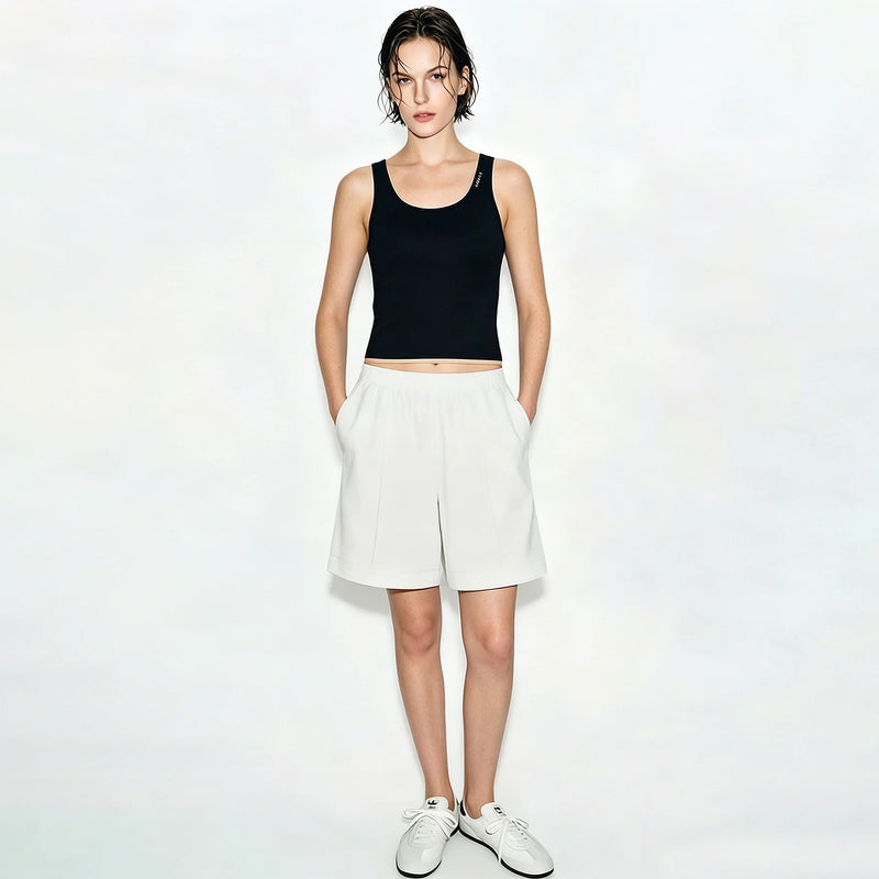 Amii Waffle Textured Women's Shorts 2026 Summer New Elastic Waist Loose Pants Cotton Casual Versatile Women's Clothing 12622169