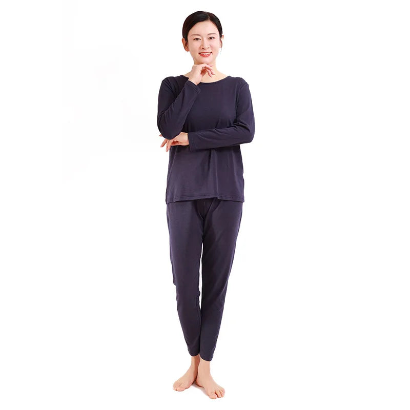 Women's Spring Autumn Pajamas Suit Cotton Comfortable Long Sleeve Pants Set Loose Home Wear Clothes Plus Size Sleepwear Pijama
