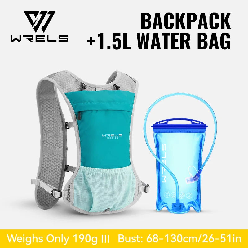 WRELS Running Vest Lightweight Hydration Vest with Water Bladder Hydration Backpack for Marathon Trail Cycling Hiking Jogging