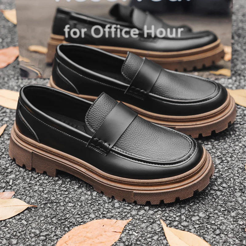 Men's retro classic casual Tooling shoes Four seasons breathable light soft-sole comfortable outdoor business dress walking shoe