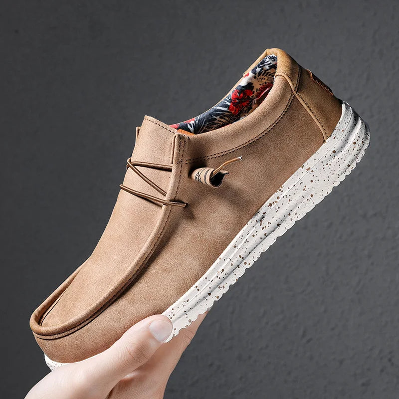 Spring Autumn Men Light Leather Casual Shoes 2023 Chaussures En Cuir Slip-On Flat Plus Big Size 48 49 50 51 Dropshipping