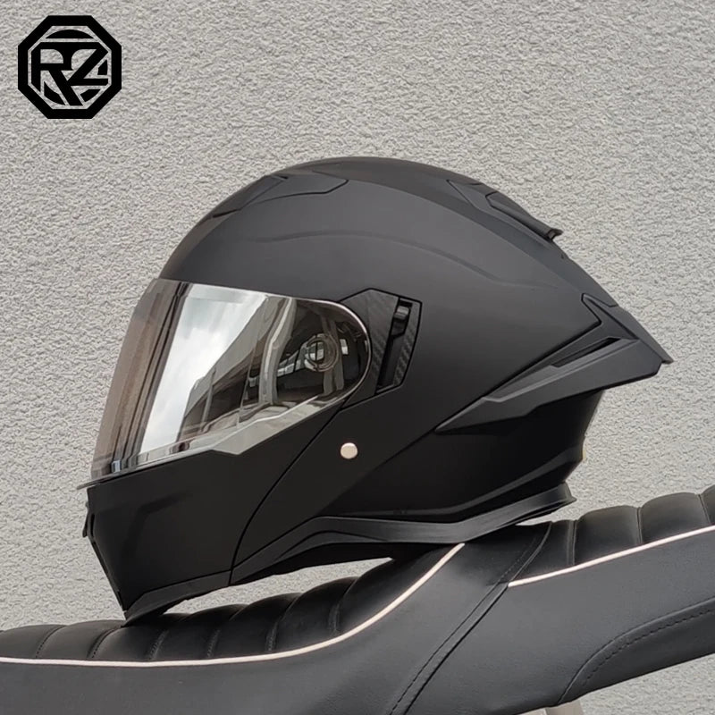 ORZ Adult Modular Flip Up Motorcycle Helmet DOT Safety Certified Dual Visor Removable Washable Liner Motorbike Racing Helmet