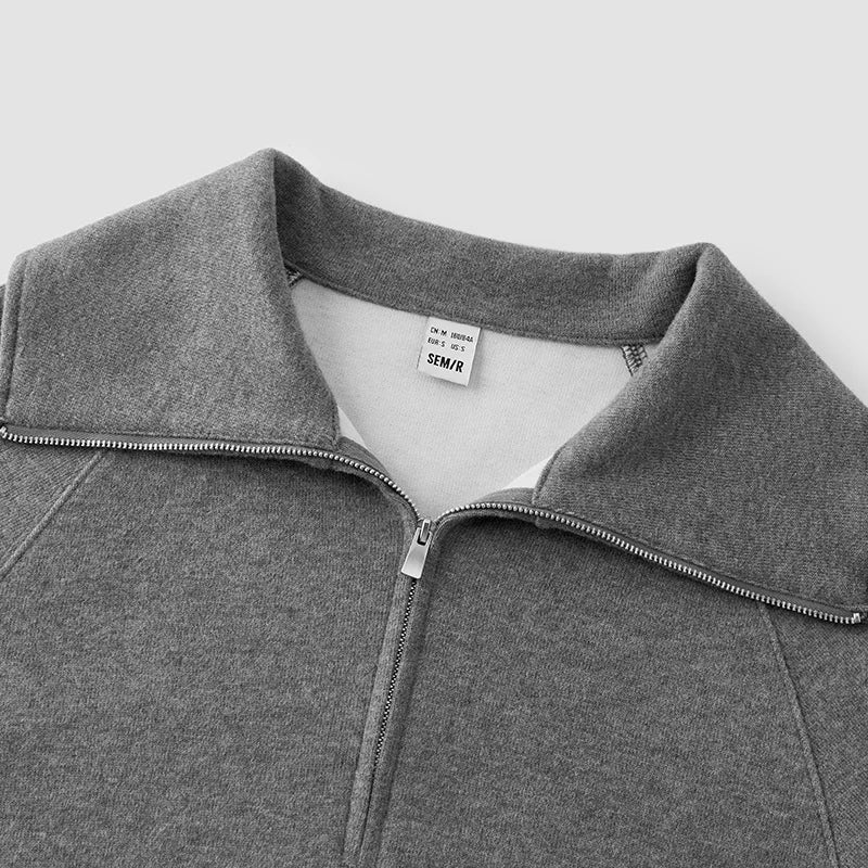 Semir Women Sweatshirt Brushed Fabric Stripe Pattern Raglan Sleeve Two Piece Design Vest Layer Detail 2026 Winter Soft Comfort