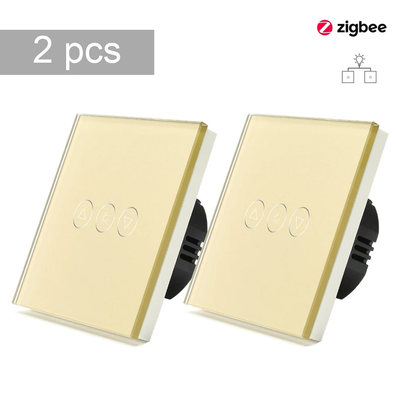 BSEED 2Packs Zigbee Dimmer Light Switches Smart Dimmable Switch Multi-Control Support Tuya Smart Life Alexa Voice Control
