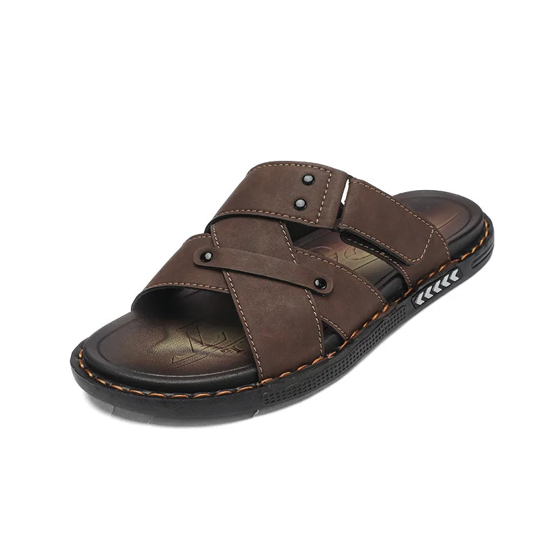 Men's Fashion Casual Slippers Summer New Lightweight Breathable Outdoor Beach Shoes Students Soft-Sole Sports Walking Slippers