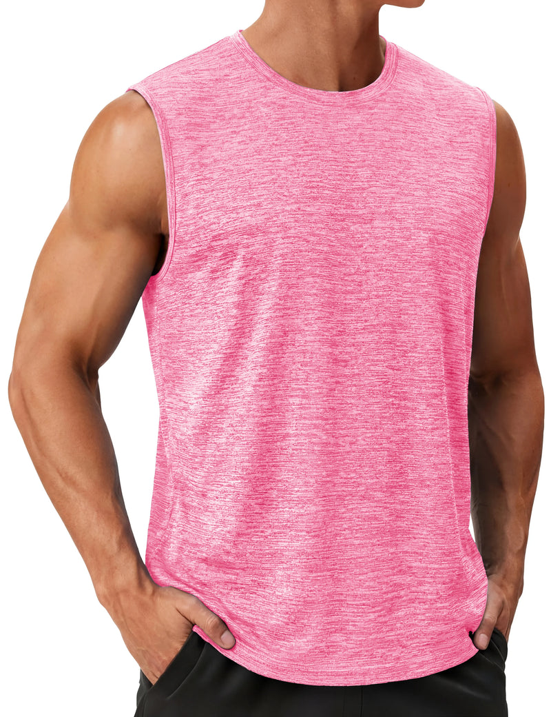 TACVASEN Mens Summer Quick Dry Tank Tops Lightweight Fitness Gym Workout Stretch T-Shirt Soft Comfort Outdoor Running Tee Vest