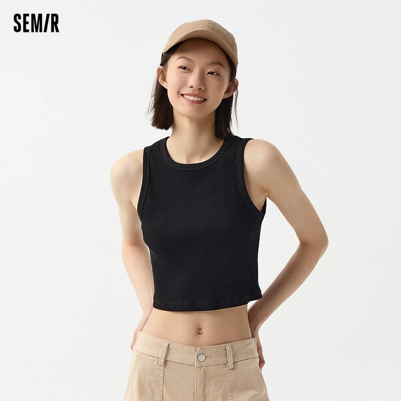 Semir Versatile Vest Contrast Color Bra Integrated Simple Inner Wear Women Camisole Daily Outer Underwear 2026 Spring