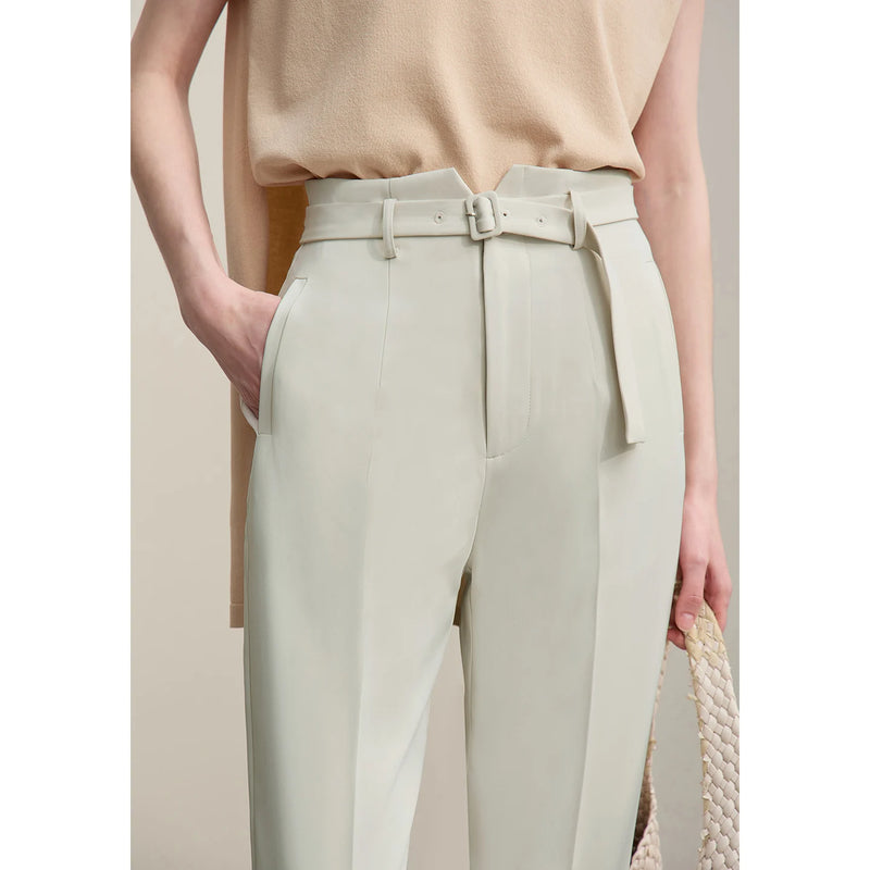 Amii Women's Tapered Pants 2026 Summer New Office Straight Fit Casual Trousers With Belted Versatile Women's Clothing 12622056