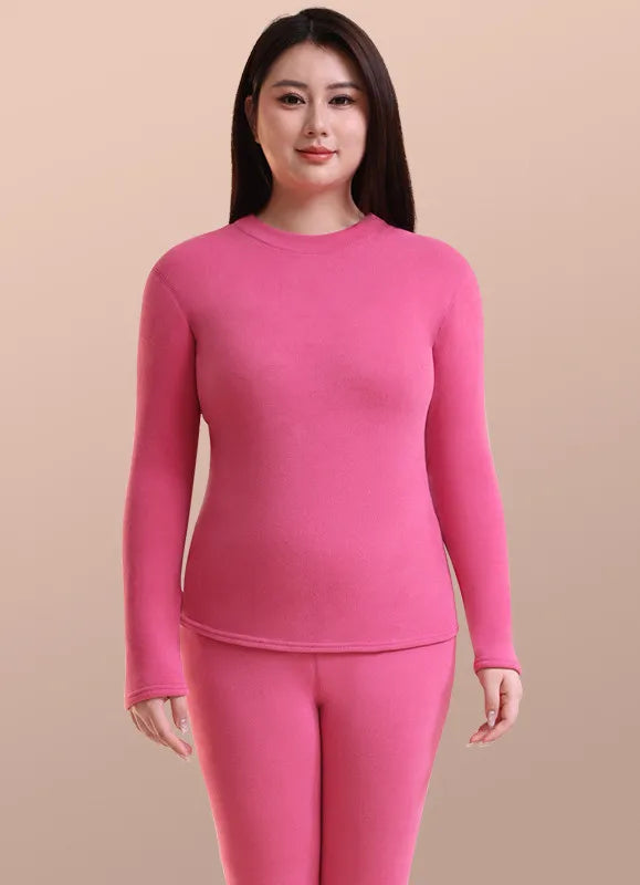 Autumn Winter New Arrival Plus Size Thermal Underwear For Women Nightwear Home Suit Thick Fleece Double Lining Warm Pajamas Set