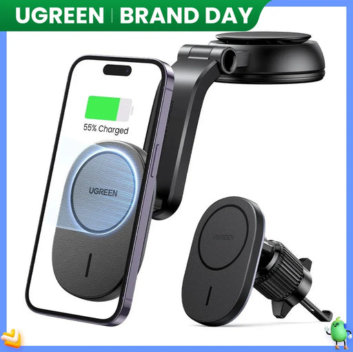 UGREEN Magnetic Car Phone Holder Stand Wireless Charger For iPhone 15 14 13 12 Pro Max Charging for Magsafe Car Charger 7.5W