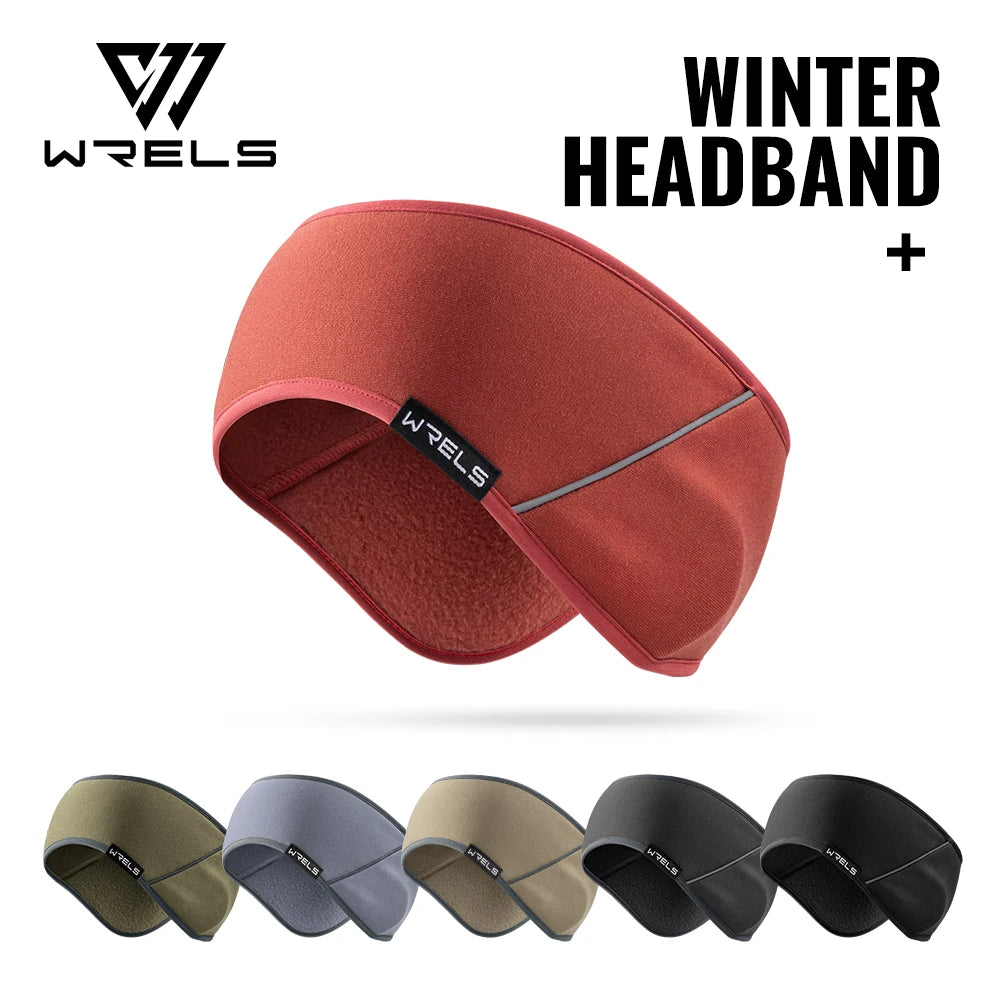 WRELS Fleece Ear Warmer Thermal Ear Covers Headband Reflective Running Ski Cycling Anti-Cold Men Women Outdoor Sports Ear Muffs