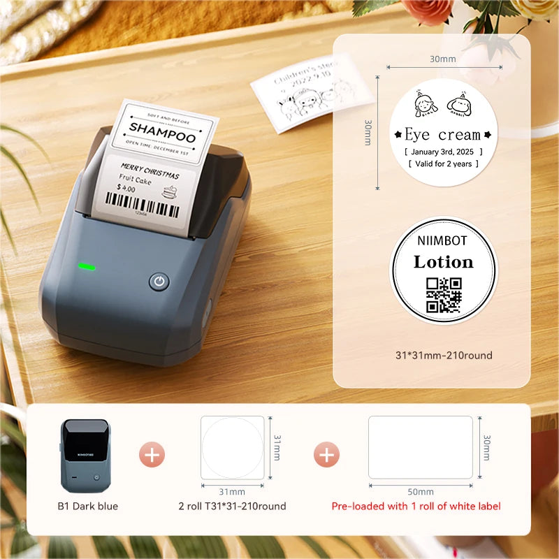 Niimbot B1 Portable Cosmetics Label Printer Wireless  Label Maker Multifunctional Self-adhesive Pocket Label Machine