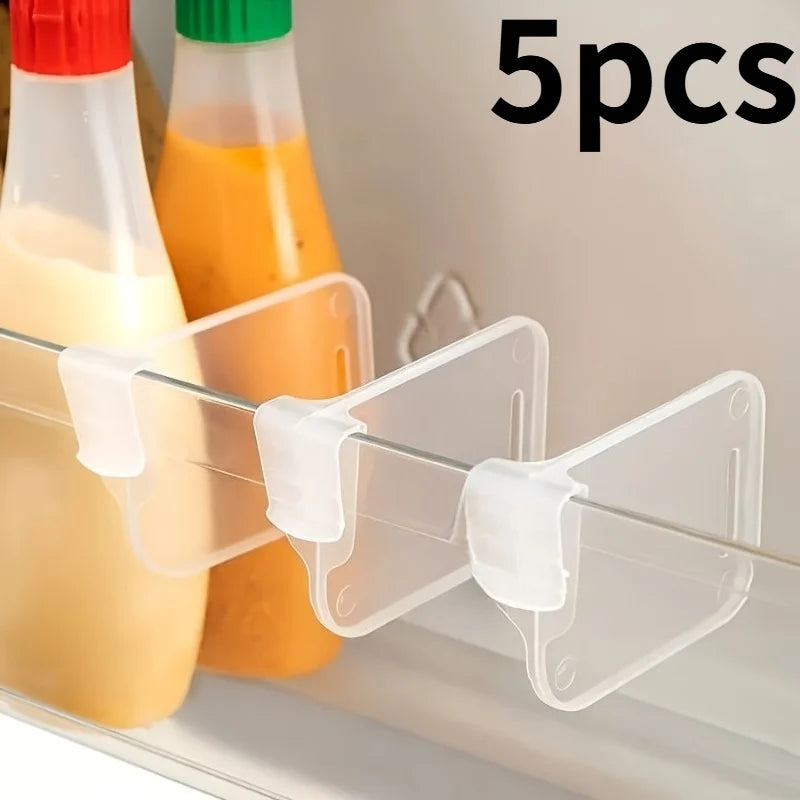 5/10pcs Adjustable Refrigerator Dividers - Multifunctional Clip-On Storage Organizers for Fridge Organization, Shelf Dividers