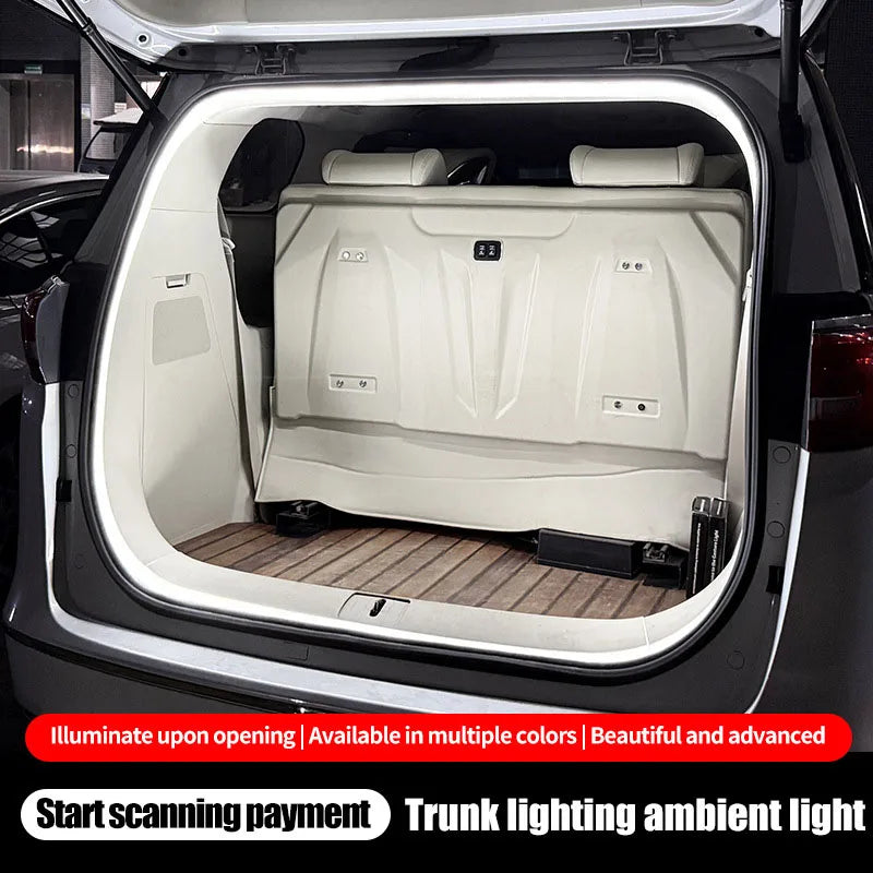 Car Trunk Dynamic Flowing Light Strip On/Off Scanning Trunks Lights Waterproof Flexible Atmosphere Lamp Accessories for Car SUVs