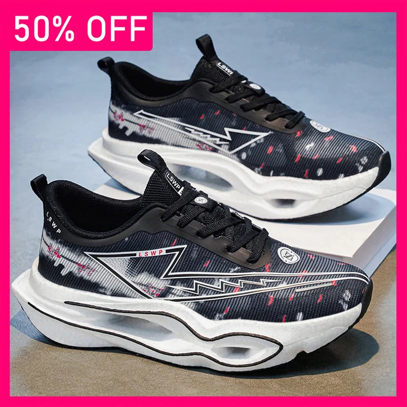 Unisex Sports Shoes Hollowed Out Soft Sole Cushioning Rebound Professional Running Shoes Student School Fitness Training Shoes