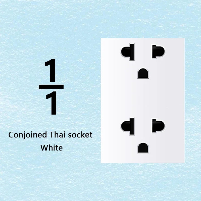 Brazilian Italian Chile  US EU Standard PC panel Free Combination Function USB Type C Key DIY Switch Socket 118mm*75mm White
