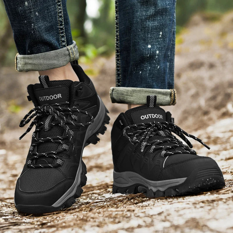 Men's hiking shoes four seasons non-slip outdoor casual walking shoes fashion youth high-top comfort cross-country sports shoes