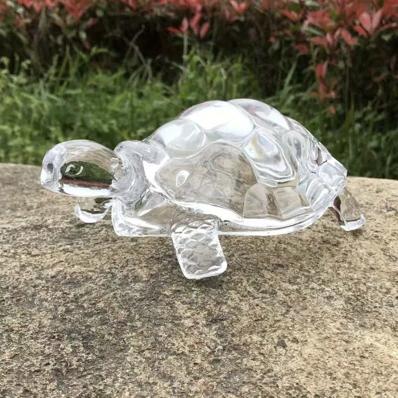 1/2PCS Mini Crystal Tortoise Statue - Chinese Lucky Charm Ideal for Home, Bedroom,Office Decor, Festive Holiday Decoration
