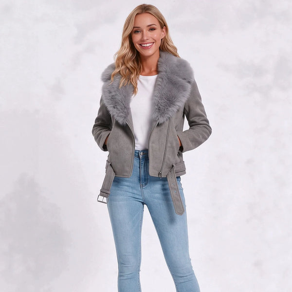New Fall/winter Women's Loose-fitting, Warm Jackets; Short Coats with Detachable Fur Collars;Available in Black,Gray,Brown,Pink.