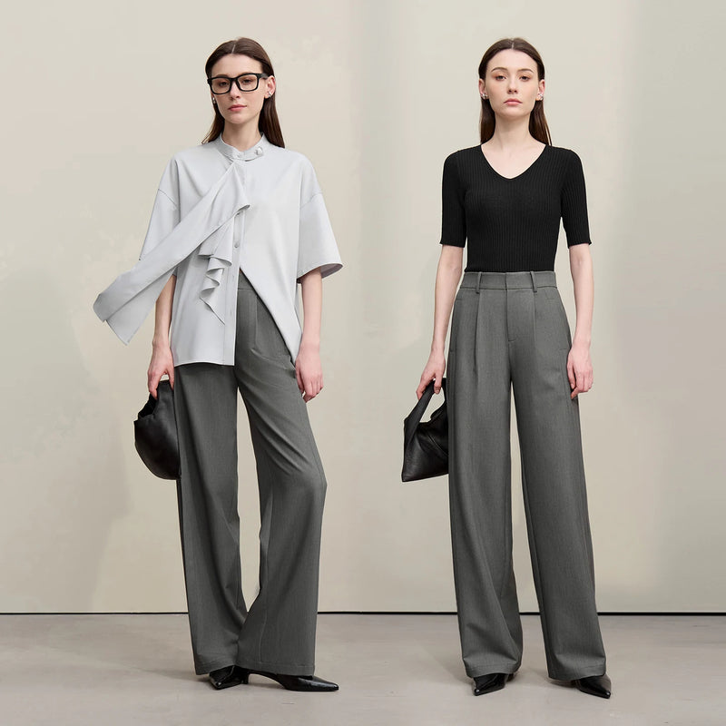 Amii Minimalist Women's Pants 2026 Summer New Solid Color Office Trousers Casual Versatile Straight Leg Pants For Women 12642084