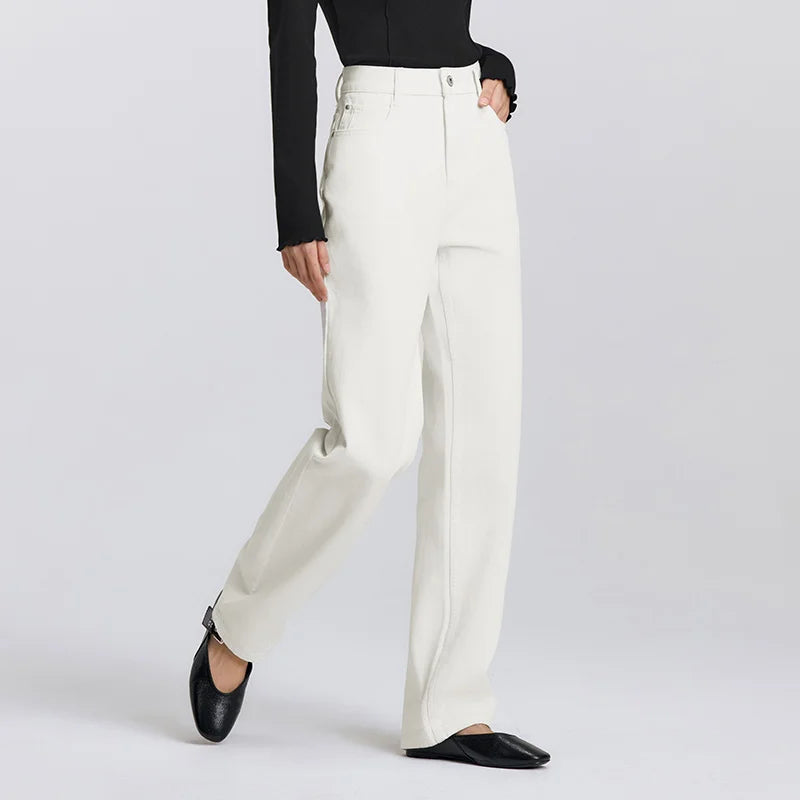 Semir Jeans Women 2026 Spring Solid Casual Comfortable Daily Wear Full Length Basic Stylish Long Trousers Woman