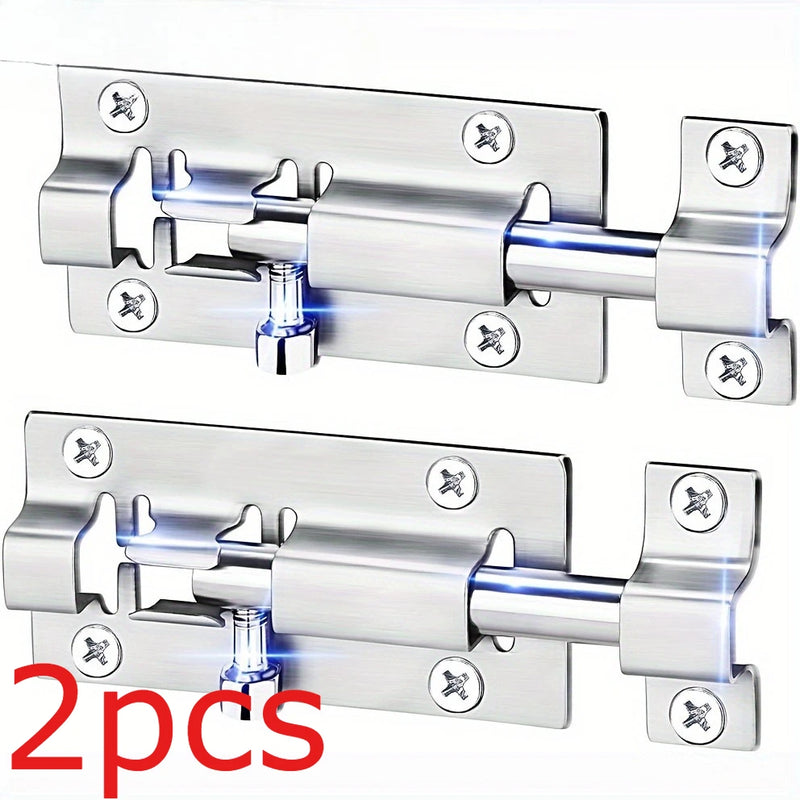 1/2pcs Barrel Bolt Latch, 7.62Cm, Thickened, Stainless Steel, Door Slide Lock, Brushed Finish, with 12pcs Screws