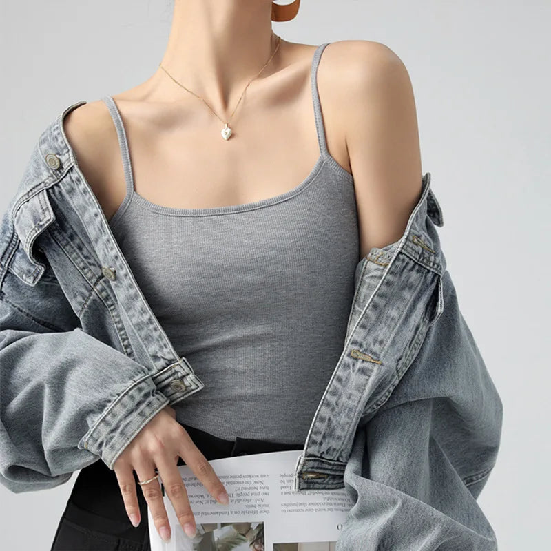Modal Threaded Suspender Women's Summer Sleepwear Outer Small Vest Large Size Anti-light Inner Bottom Top One Piece Pajamas
