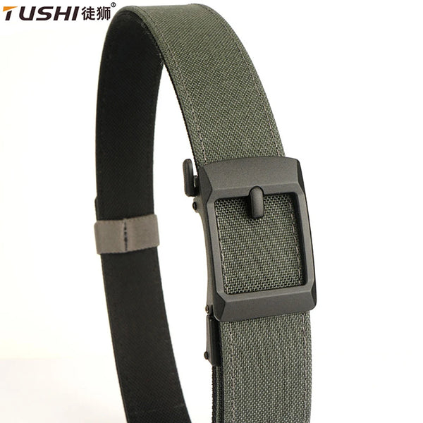 TUSHI New Military Belt For Men Sturdy Nylon Metal Automatic Buckle Police Duty Belt Tactical Outdoor Girdle IPSC Accessories