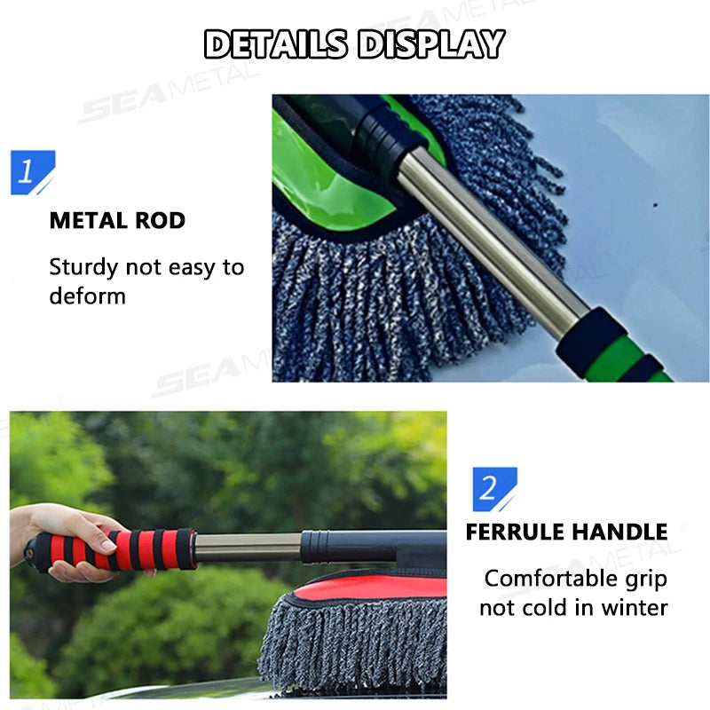 SEAMETAL Super Absorbent Car Mop Car Cleaning Brush Telescopic Car Wash Brush Car Home Detailing Dust Removal and Cleaning Tools