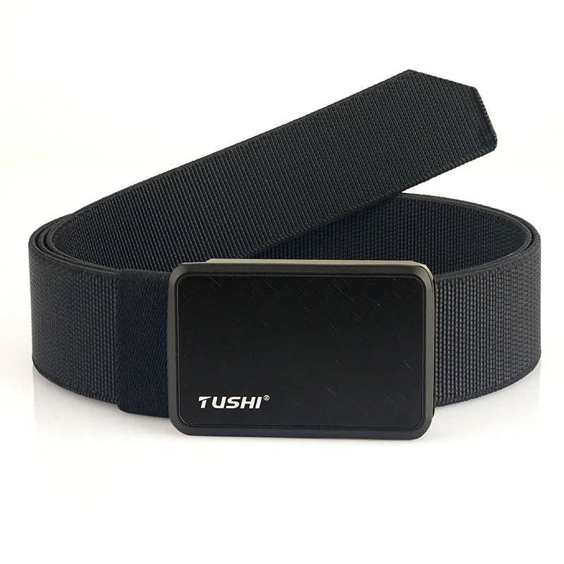 2026 New Aluminum Alloy Buckle Tactical Belt Elastic Material Woven Belts Stylish Casual Girdle for Young Men