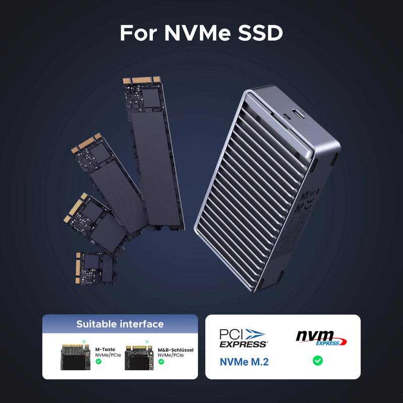 UGREEN 40Gbps M2 SSD Enclosure USB4 NVMe Case Compatible with Thunderbolt M.2 NVMe SSD Enclosure for Mac Mini M4 MacBook Pro