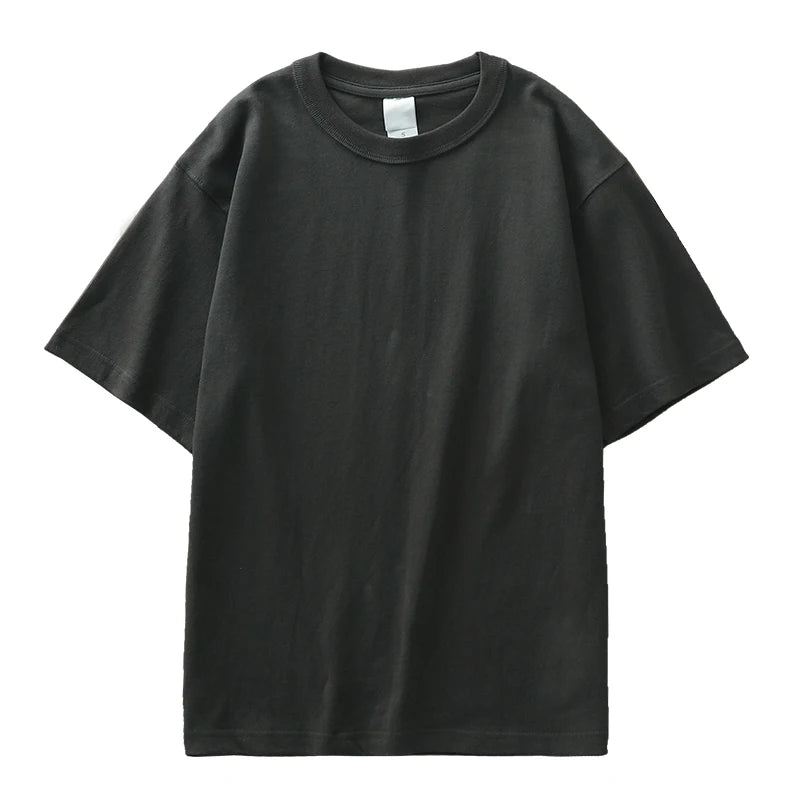 Dukeen 11.2oz Heavyweight 100% Cotton T-Shirt Men's Casual Solid Color Short-Sleeved White CrewNeck Thick Tops Unisex.