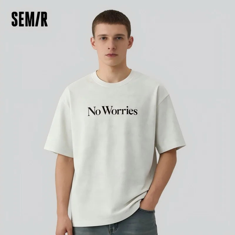 Semir Mens Tshirt 2026 Batik All Over Printed Loose Crew Neck Knitted Pure Cotton Trendy Casual