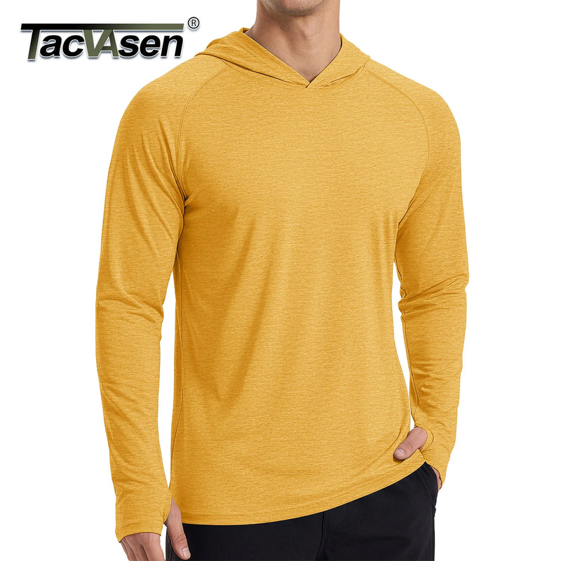 TACVASEN Mens Sun Hoodie Long Sleeve Fishing Shirt Lightweight UPF 50+ Dry Fit Rash Guard for Swimming Workout Athletic Tops