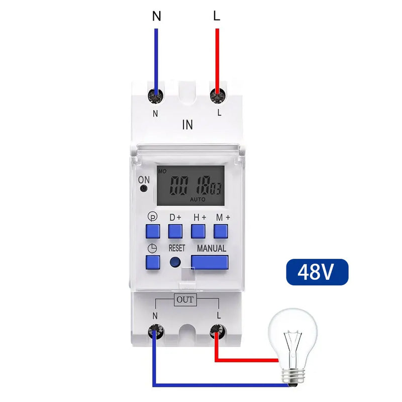 TOMZN New type Din Rail single phase Weekly 7 Days Programmable Digital TIME SWITCH Relay Timer AC 220V 230V 12V 24V 48V 16A