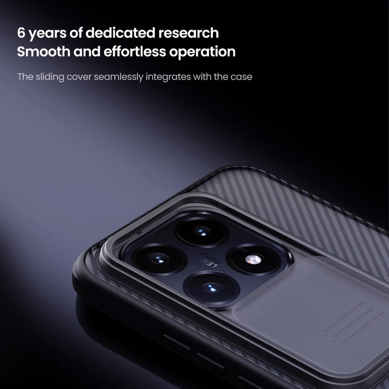NILLKIN For Xiaomi 15T Pro Case CamShield Pro Sliding Camera Protection TPU PC Hard Back Cover for Xiaomi 15T Transparent Case