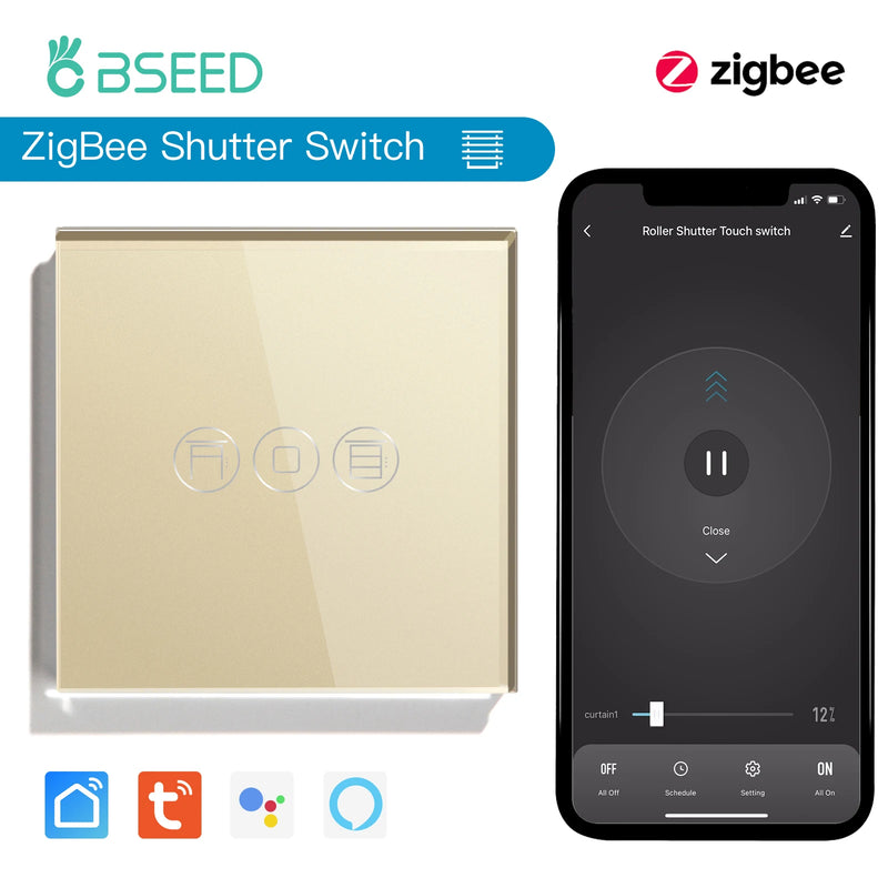 BSEED Smart Zigbee Shutter Switch For Electric Motorized Blinds Roller Shutter Tuya Google Home Alexa Voice Control Smart Home