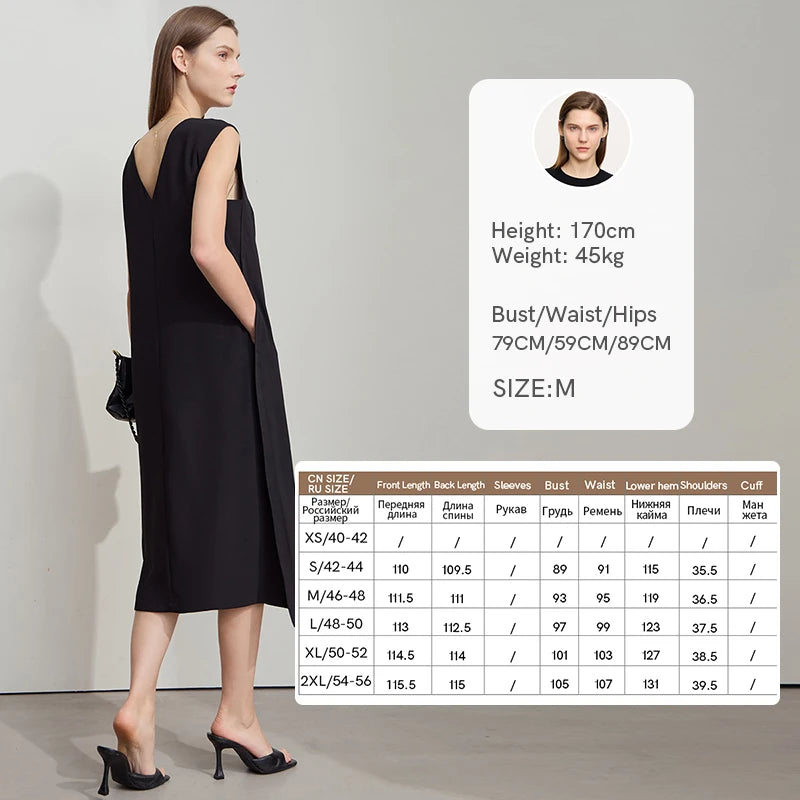 រ៉ូបការិយាល័យ AMII Minimalist សម្រាប់នារីរដូវក្តៅ ឆ្នាំ២០២៥ ដៃអាវមូល កអាវមូល រ៉ូបរលុង រ៉ូប Chiffon សម្រាប់នារីទាន់សម័យ 12522075