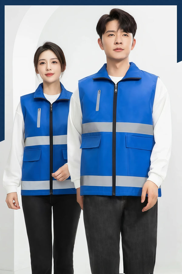 Composite Double-Layer Mesh Double-Waist Lightweight Lapel Vest 8 Bright-Colored Outdoor Work Vest Custom Logo