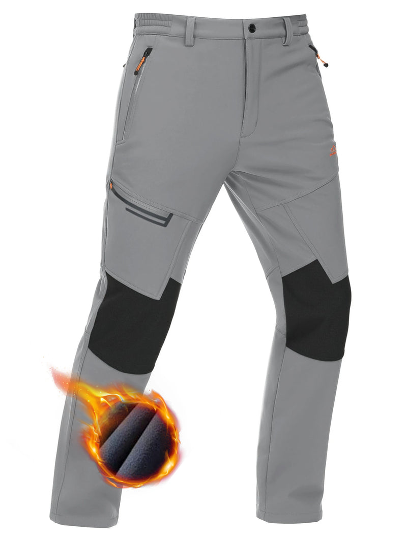 TACVASEN Winter Thicken Fleece Hiking Pants Men Warm Thermal Pants Windproof Outdoor Fishing Camping Mountain Ski Pants Trousers