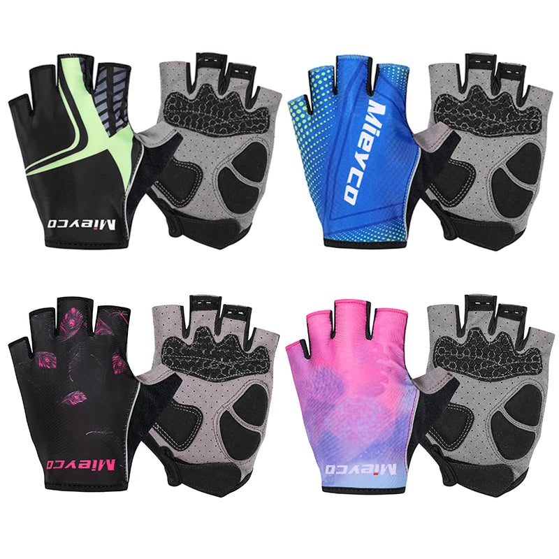 Fingerless Cycling Gloves for Men Women MTB Road Bike Gym Motorcycle Camping Breathable Padded Riding Sports Gloves