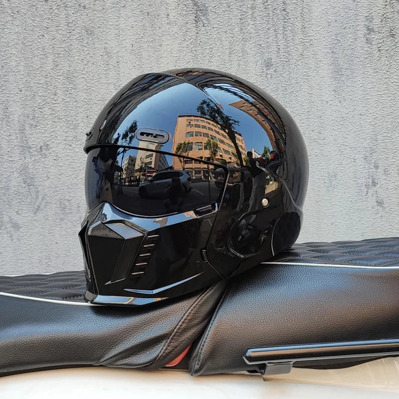 ORZ Motorcycle Helmets Full Face Open face Helmet 3/4 for Men Dual Visor with Internal Tinted Sunshield DOT Approved