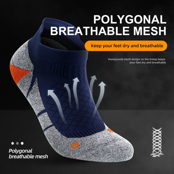 WRELS 1/2/3 Pairs Coolmax Running Socks Cushioned Ankle Socks Moisture Wicking Men Women Arch Support Golf Hiking Athletic Socks