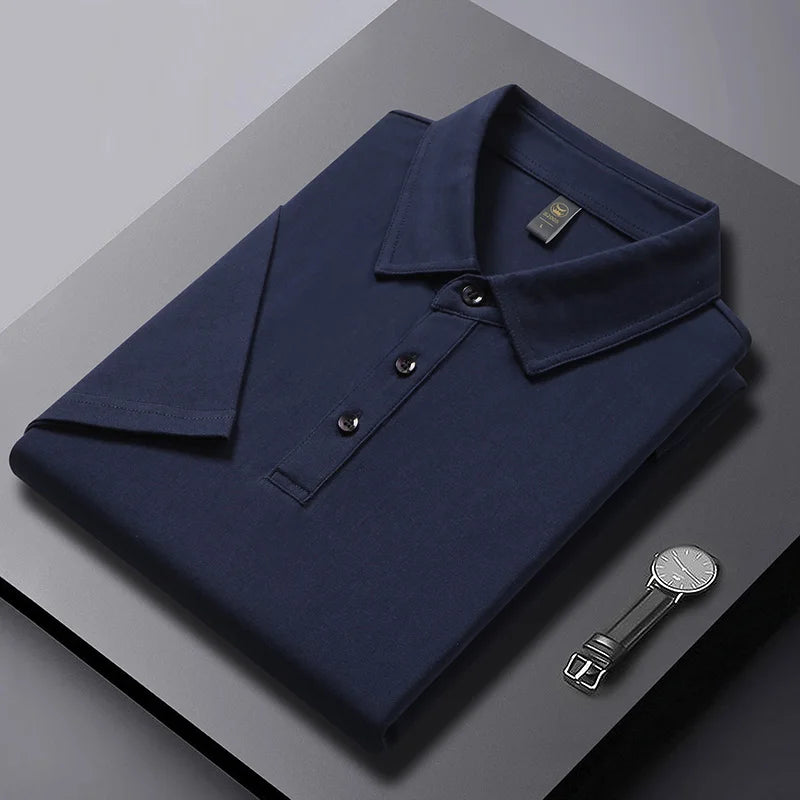 2026 Summer Men's Cotton T-Shirt, Turn-down Collar Short Sleeve POLO Shirt with Loose Fit Casual T-shirt Polo Shirts