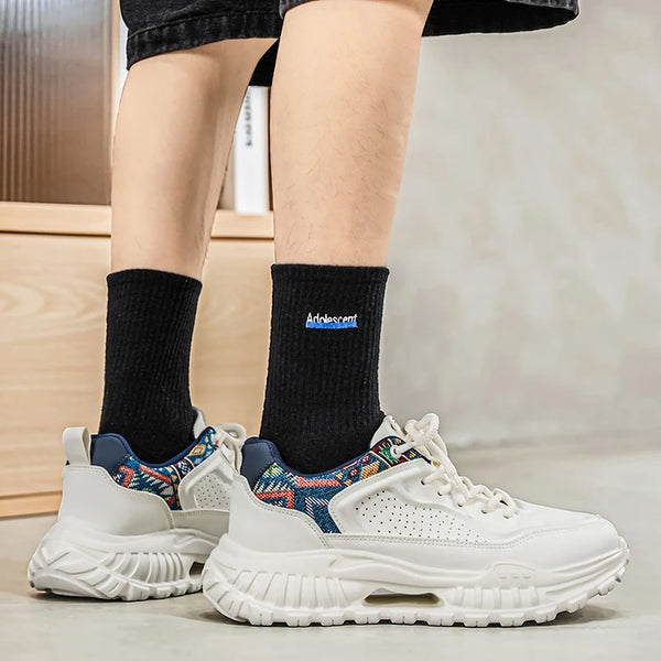 Chunky sneakers four seasons breathable light thick sole soft sole outdoor running fashion comfort students speed sports shoes