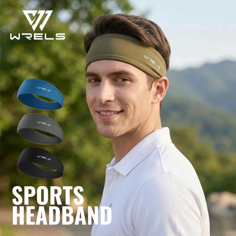 WRELS Sports Headband Absorbent Sweatband Breathable Mesh Reflective Elastic Ultralight Quick Dry Men Women Running Headband