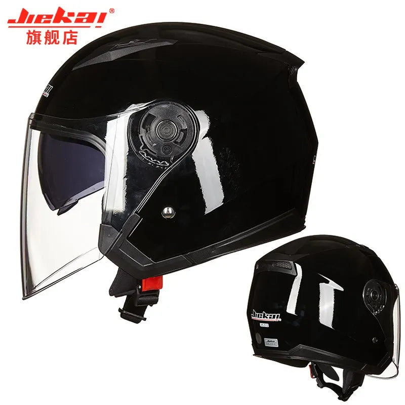 Genuine JieKai Motorcycle Helmet Unisex Scooter Motos Helmets Casco Capacete with Dual Lens
