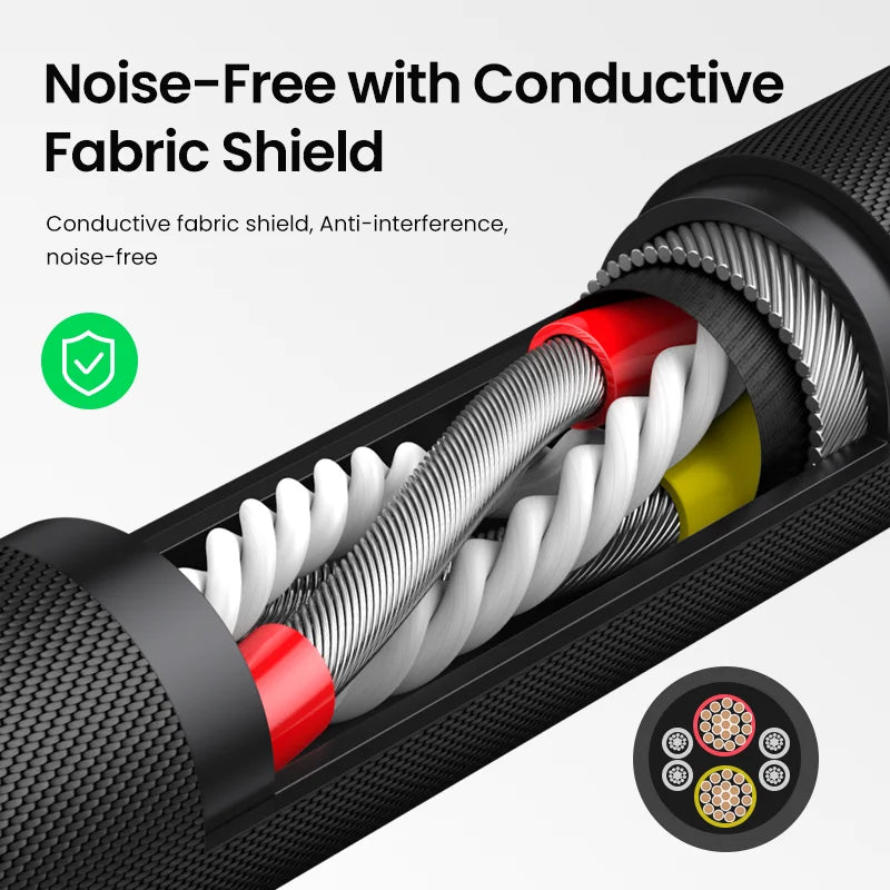 Ugreen Aux Cable Jack 3.5mm Audio Cable for iPhone 3.5 mm Male Cable Aux for Computer Headphone Xiaomi Laptop Car 3.5 Jack Cable