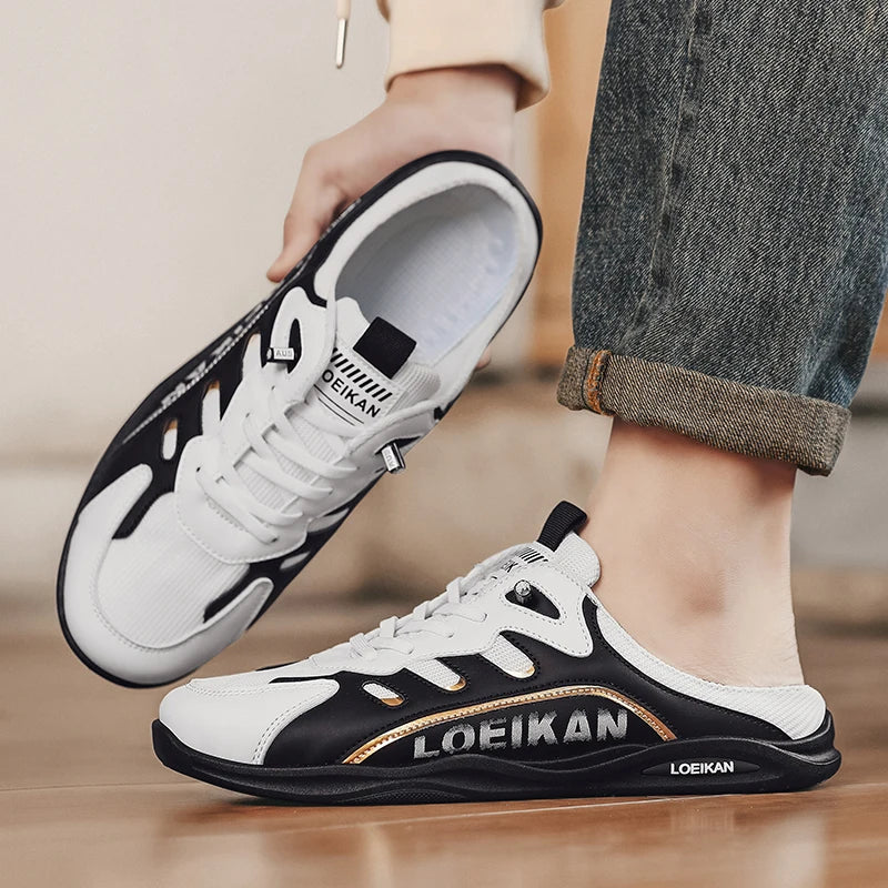 Men's plus size casual mesh slippers summer breathable non-slip walking shoes fashion Baotou comfortable outdoor sports sandals