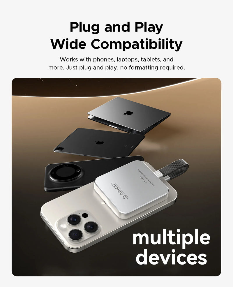 ORICO Mini Magnetic External SSD FlashPod for iPhone 18 17 16 15 Pro/Max 150MB/s Portable Solid State 32GB 64GB 128GB